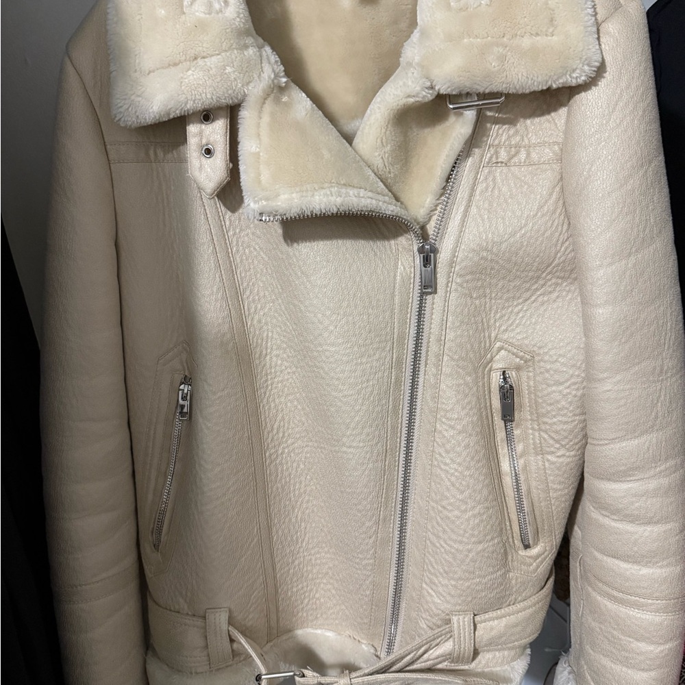 Topshop Faux Shearling Aviator Jacket